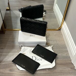 Lady Dior Pouch - Black Cannage Lambskin